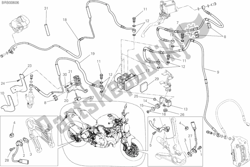Alle onderdelen voor de Antiblokkeersysteem (abs) van de Ducati Monster 821 Stealth USA 2019